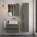 Тумба подвесная с раковиной для ванной 70 см Teymi Helmi фасад серый камень столешница дуб раковина Helmi 50 T60307_T50302 1204270