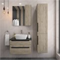 Тумба подвесная с раковиной для ванной 70 см Teymi Helmi фасад дуб столешница графит раковина Kati 43 F01101 1207238