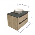 Тумба с раковиной в ванную подвесная Teymi Helmi 70, дуб крафт/графит матовый T60302_T50206 1204285