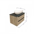 Тумба подвесная с раковиной для ванной 70 см Teymi Helmi фасад дуб столешница графит раковина Ellie 60 F00213 1206350