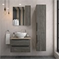 Тумба подвесная с раковиной для ванной 70 см Teymi Helmi фасад серый камень столешница дуб раковина Lina kuppi D40 T60307_T50103 1204267