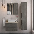 Тумба подвесная с раковиной для ванной 70 см Teymi Helmi фасад серый камень столешница дуб раковина Aina 49 F00174 1206311
