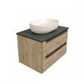 Тумба подвесная с раковиной для ванной 70 см Teymi Helmi фасад дуб столешница графит раковина Solli 48 F00351 1206488