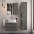 Тумба подвесная с раковиной для ванной 70 см Teymi Helmi фасад серый камень столешница дуб раковина Solli 51 F00356 1206493