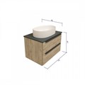 Тумба подвесная с раковиной для ванной 70 см Teymi Helmi фасад дуб столешница графит раковина Iva 52 F00209 1206346