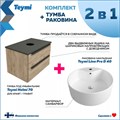 Тумба подвесная с раковиной для ванной 70 см Teymi Helmi фасад дуб столешница графит раковина Lina Pro D40 F00185 1206322