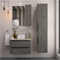 Тумба подвесная с раковиной для ванной 70 см Teymi Helmi фасад серый камень столешница дуб раковина Helmi Mini 24 F00194 1206331