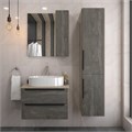 Тумба подвесная с раковиной для ванной 70 см Teymi Helmi фасад серый камень столешница дуб раковина Iva 52 F00210 1206347