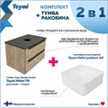 Тумба с раковиной в ванную подвесная Teymi Helmi 70, дуб крафт/графит матовый T60302_T50309 1204286