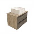 Тумба с раковиной в ванную подвесная Teymi Helmi 70, серый камень/дуб T60307_T50309 1204289