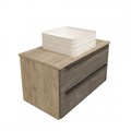 Тумба с раковиной в ванную подвесная Teymi Helmi 85, серый камень/дуб T60309_T50309 1204292