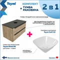Тумба с раковиной в ванную подвесная Teymi Helmi 85, дуб крафт/графит матовый T60304_T50206 1204294