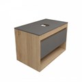 Тумба подвесная с раковиной для ванной 75 см Teymi Ritta корпус дуб фасад графит раковина Aina 56 F03421 1211644