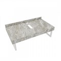Столешница керамогранитная 90 см серый мрамор с раковиной Teymi Solli 51 кронштейны 2 шт. белые в комплекте F14171 1222737