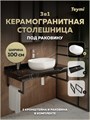 Столешница керамогранитная 100 см черный мрамор с раковиной Teymi Solli 48 кронштейны 2 шт. черные в комплекте F14444 1223010