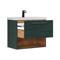 Тумба под раковину EQUIL Gleam 80, подвесная, 1 ящ., зеленый камень/дуб вотан (под раковину 78857-80) (tpGLEAM80.1Y.N-34) tpGLEAM80.1Y.N-34