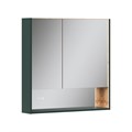 Шкаф зеркальный EQUIL Gleam 80, подвесной, 2 дв., зеленый камень/дуб вотан (szGLEAM.LED.80.2D-34) szGLEAM.LED.80.2D-34