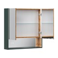 Шкаф зеркальный EQUIL Gleam 80, подвесной, 2 дв., зеленый камень/дуб вотан (szGLEAM.LED.80.2D-34) szGLEAM.LED.80.2D-34