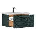 Тумба под раковину EQUIL Gleam 80, подвесная, 1 ящ., зеленый камень/дуб вотан (под раковину 78857-80) (tpGLEAM80.1Y-34) tpGLEAM80.1Y-34