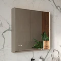 Шкаф зеркальный EQUIL Gleam 80, подвесной, 2 дв., амарок /дуб вотан/дуб вотан (szGLEAM.LED.80.2D-25) szGLEAM.LED.80.2D-25