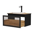 Тумба под раковину EQUIL Strong 80, подвесная, 1 ящ., дуб черный/дуб эвок (под раковину Е408D) (tpSTRONG80.1Y-35.36) tpSTRONG80.1Y-35.36