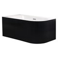 Ванна акриловая Azario LAGO BLANCO BLACK 1700х750х580 пристенная, левосторонняя, в комплекте с сифоном и металлической рамой, белый глянец/черный матовый (AZ-6724-1CLB 17075) AZ-6724-1CLB 17075
