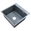 Кухонная мойка AZARIO NICOLE 500х500х220 нержавеющая сталь, в комплекте сифон, диспенсер, коландер, серая соты (AZG5050H) AZG5050H