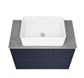 Комплект: Тумба под раковину Roca Pilar 80 подвесная, 2 ящика + Столешница Roca Pilar 80, керамогранит, серая + раковина накладная MILA, синий (Z.RU93.1.044.9) Z.RU93.1.044.9