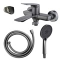Смеситель для ванны Azario Lursy с ручным душем, керамический картридж, шланг 150 см, графит (AZ-K3049GR) AZ-K3049GR