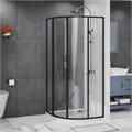 Душевое ограждение Azario SHANGHAI 900х900х1950 четверть круга, прозрачное стекло 6 мм, профиль черный матовый (AZ-S43-90-MB-CL) AZ-S43-90-MB-CL