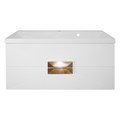 Комплект Azario ZENA Тумба 100/2 1000х450х585 подвесная, с раковиной CLASSIK 100, белый глянец, ручка золото (CS00097709) CS00097709