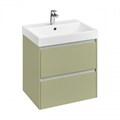 Комплект: Тумба под раковину Roca Ona Olive 600 подвесная, 2 ящика + раковина ONA 60х46, оливковый матовый (Z.RU93.1.045.5) Z.RU93.1.045.5