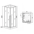 Душевая кабина Loranto 900x900x2150 без крыши, правосторонняя, белое заднее стекло, поддон 14 см, прозрачное стекло 4 мм, профиль черный (CS-3008TM/W-90R) CS-3008TM/W-90R