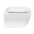 Унитаз подвесной Azario Rime 490х360х360 безободковый, система смыва "Скрытое Торнадо", в комплекте с быстросъемным сиденьем "Микролифт" (AZ-1683WHD) AZ-1683WHD