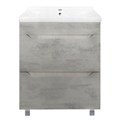 Комплект Тумба Loranto Florena 60 600х470х810 напольная, с раковиной MONTE Neo 60, светлый бетон (CS00105569) CS00105569