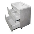 Комплект Тумба Loranto Florena 60 600х470х810 напольная, с раковиной MONTE Neo 60, светлый бетон (CS00105569) CS00105569