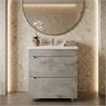 Комплект Тумба Loranto Florena 60 600х470х810 напольная, с раковиной MONTE Neo 60, светлый бетон (CS00105569) CS00105569
