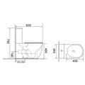 Унитаз-компакт Azario RIANO 355х620х790 напольный, безободковый, слив "Торнадо" с быстросъемным сиденьем "Микролифт" (AZ-1307A) AZ-1307A