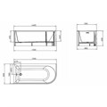 Ванна акриловая Creo Ceramique Sheer A 1500x800x600 пристенная, левосторонняя, в комплекте с сифоном и металлической рамой (AZ-1859-A-1.5) AZ-1859-A-1.5
