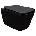 Унитаз подвесной Azario Cascad-Black 360х520х365 безободковый, система смыва "скрытое Торнадо", с быстросъемным сиденьем "Микролифт", черный матовый (AZ-2303A-MB) AZ-2303A-MB