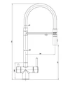 Смеситель для кухонной мойки DQ с фильтром графит (DA1462506Grey) DA1462506Grey
