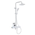 Душевая система AZARIO с поворотным изливом, с термостатом, хром/белый (AZ-821) AZ-821
