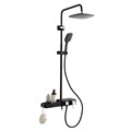 Душевая система AZARIO с поворотным изливом, керамический картридж, черный/золото (AZ-801-2) AZ-801-2