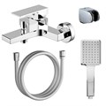 Смеситель для ванны и душа Azario EDDIE с ручным душем, керамический картридж, хром (AZ-WQY238207C) AZ-WQY238207C