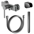 Смеситель для душа Azario VINCENTE с ручным душем, керамический картридж, без излива, графит (AZ-VRZ338326AJ) AZ-VRZ338326AJ