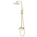 Душевая система Azario Lursy с квадратным тропическим душем, керамический картридж, шланг 150 см, золото матовое (AZ-K2349MG) AZ-K2349MG