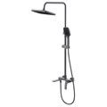 Душевая система Azario Conda с квадратным тропическим душем, керамический картридж, шланг 150 см, графит (AZ-K2411GR) AZ-K2411GR