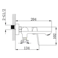 Аланти - Cмеситель для ванны с ручным душем, золото матовое AZ-K3032MG AZ-K3032MG