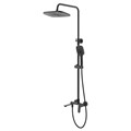 Душевая система Azario Alanti с квадратным тропическим душем, керамический картридж, шланг 150 см, черный матовый (AZ-K2332-1B) AZ-K2332-1B