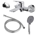 Смеситель для ванны Azario Lursy с ручным душем, керамический картридж, шланг 150 см, хром (AZ-K3049) AZ-K3049